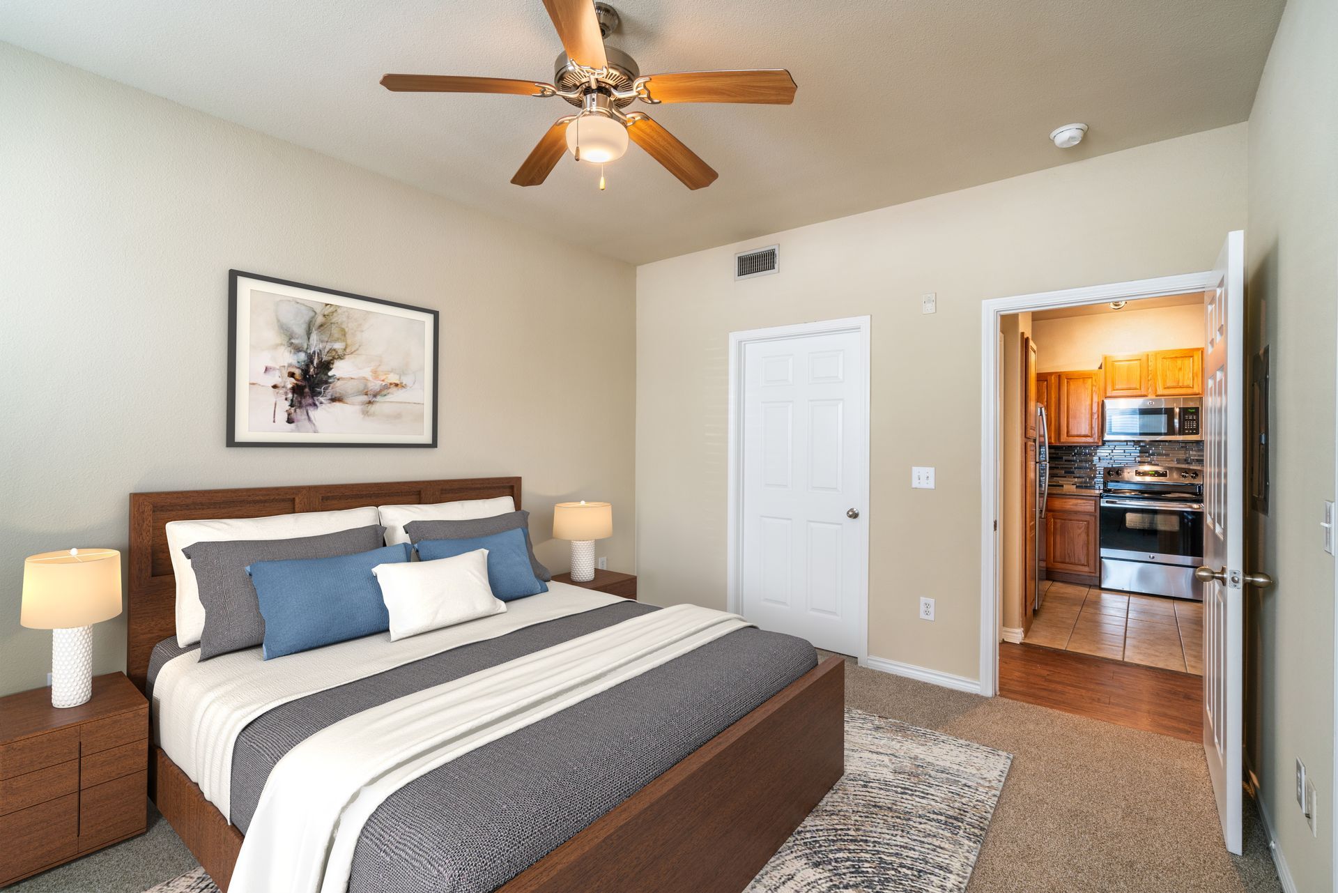 Bedroom at The Fountains of Conroe in Conroe, TX.