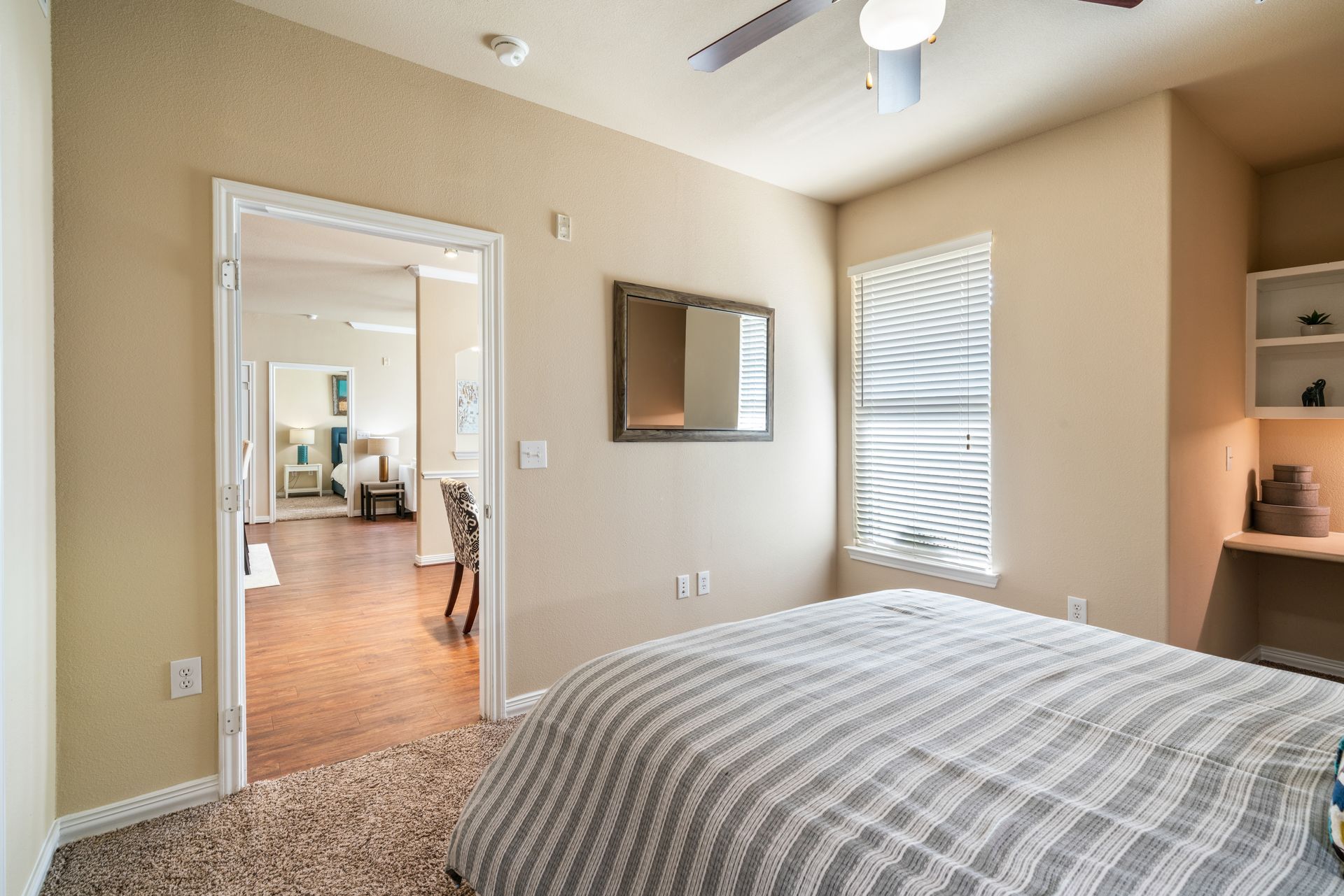 Bedroom at The Fountains of Conroe in Conroe, TX.