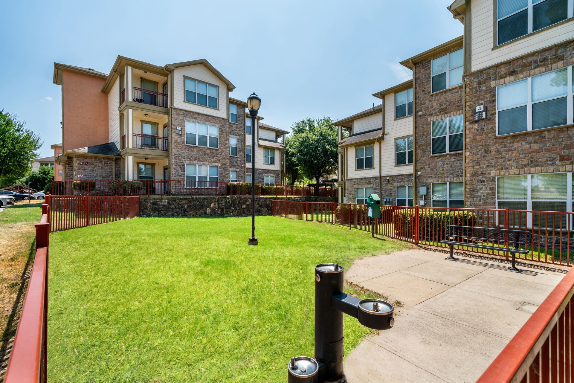 Dog park at The Fountains of Conroe in Conroe, TX.