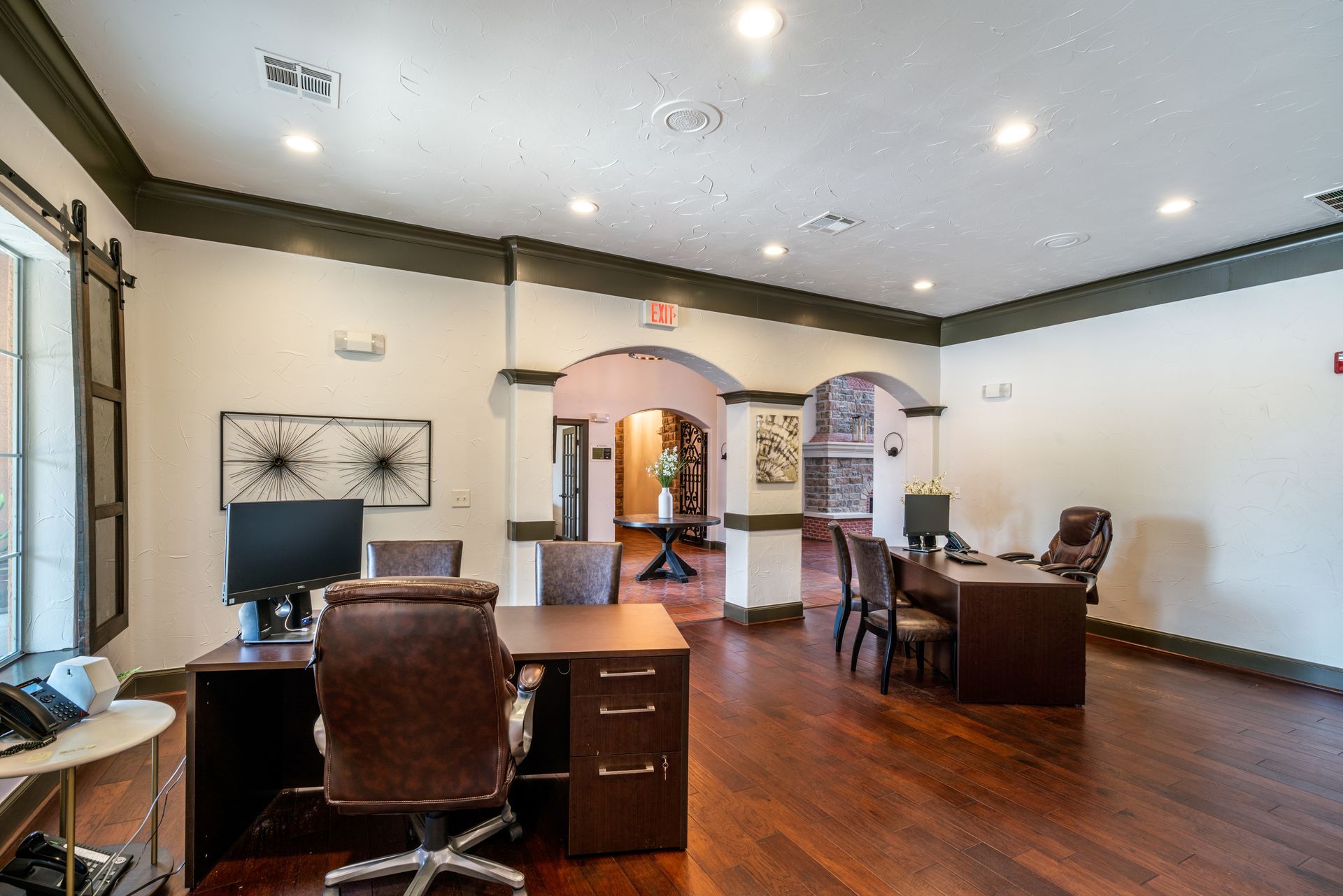 Leasing office at The Fountains of Conroe in Conroe, TX.