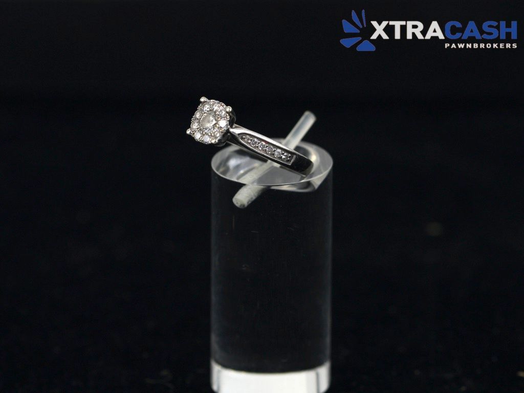 9ct White Gold Diamond Engagement Ring - With Papers