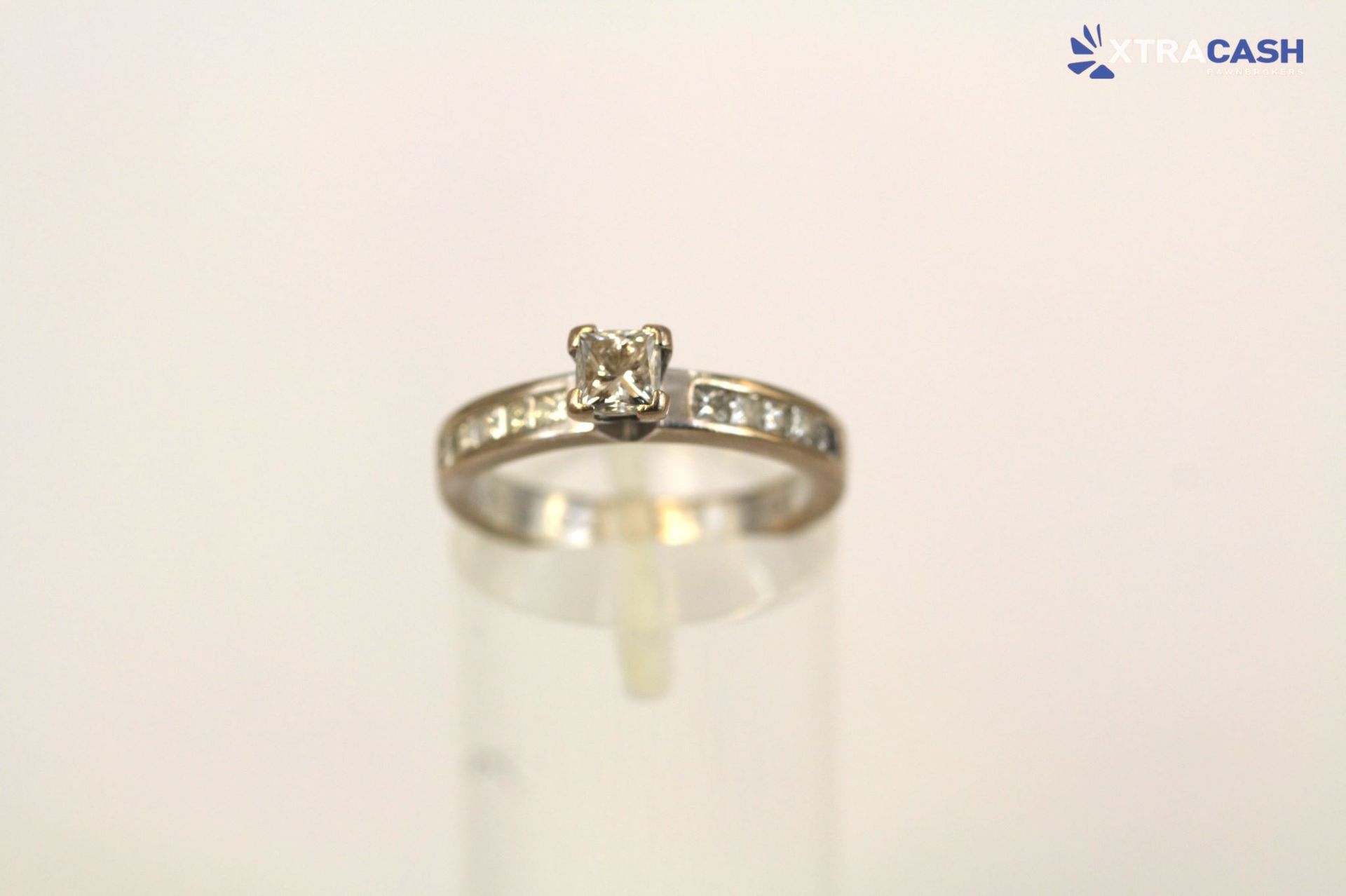 Michael Hill 18ct White Gold Square Cut Diamond Engagement Ring