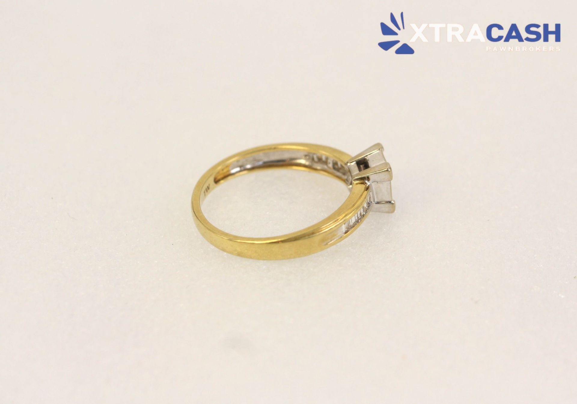 18ct Yellow Gold Invisibly Set Diamond Cluster Ring with Papers