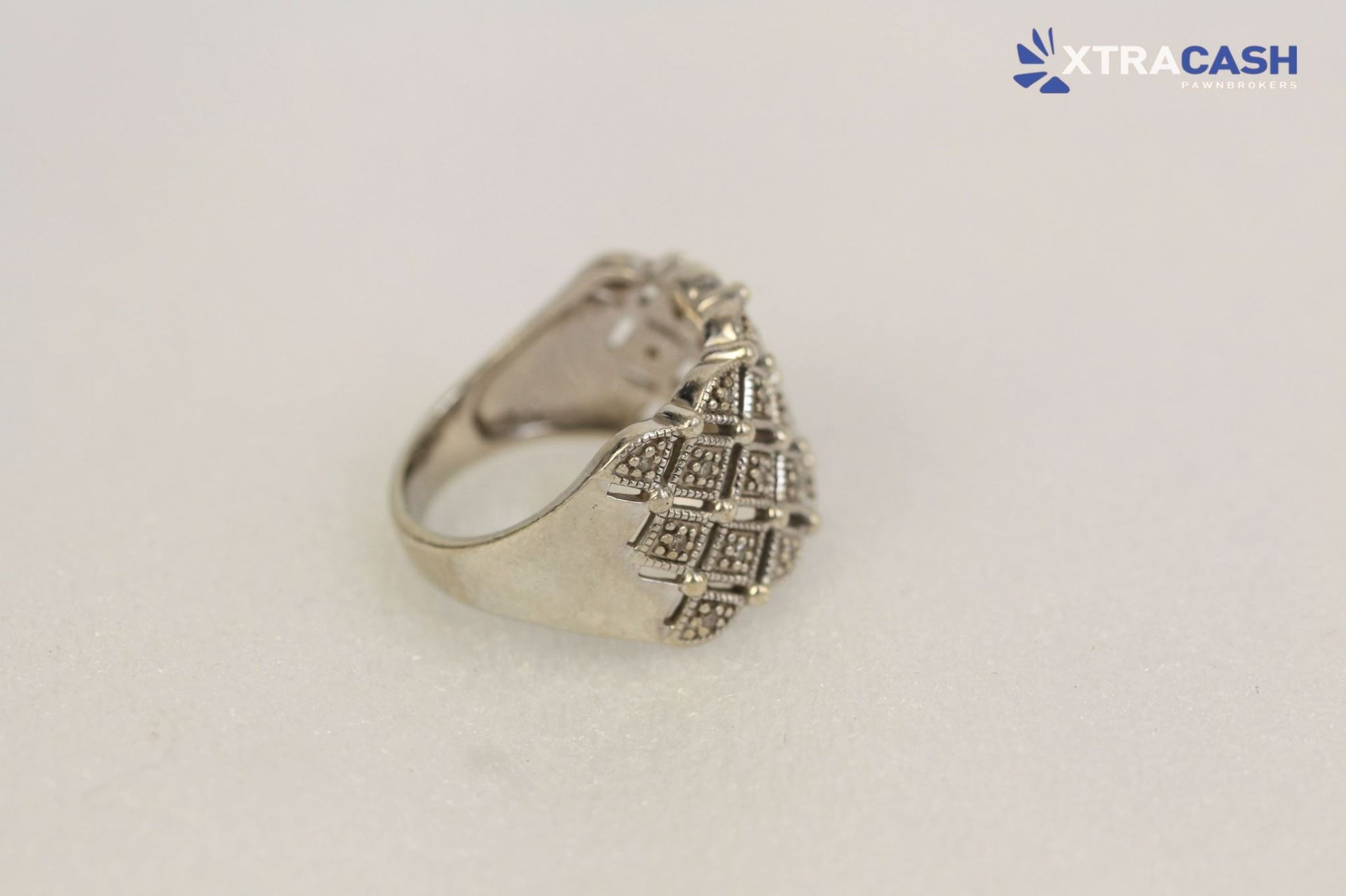 Sterling Silver And Diamond Dress Ring