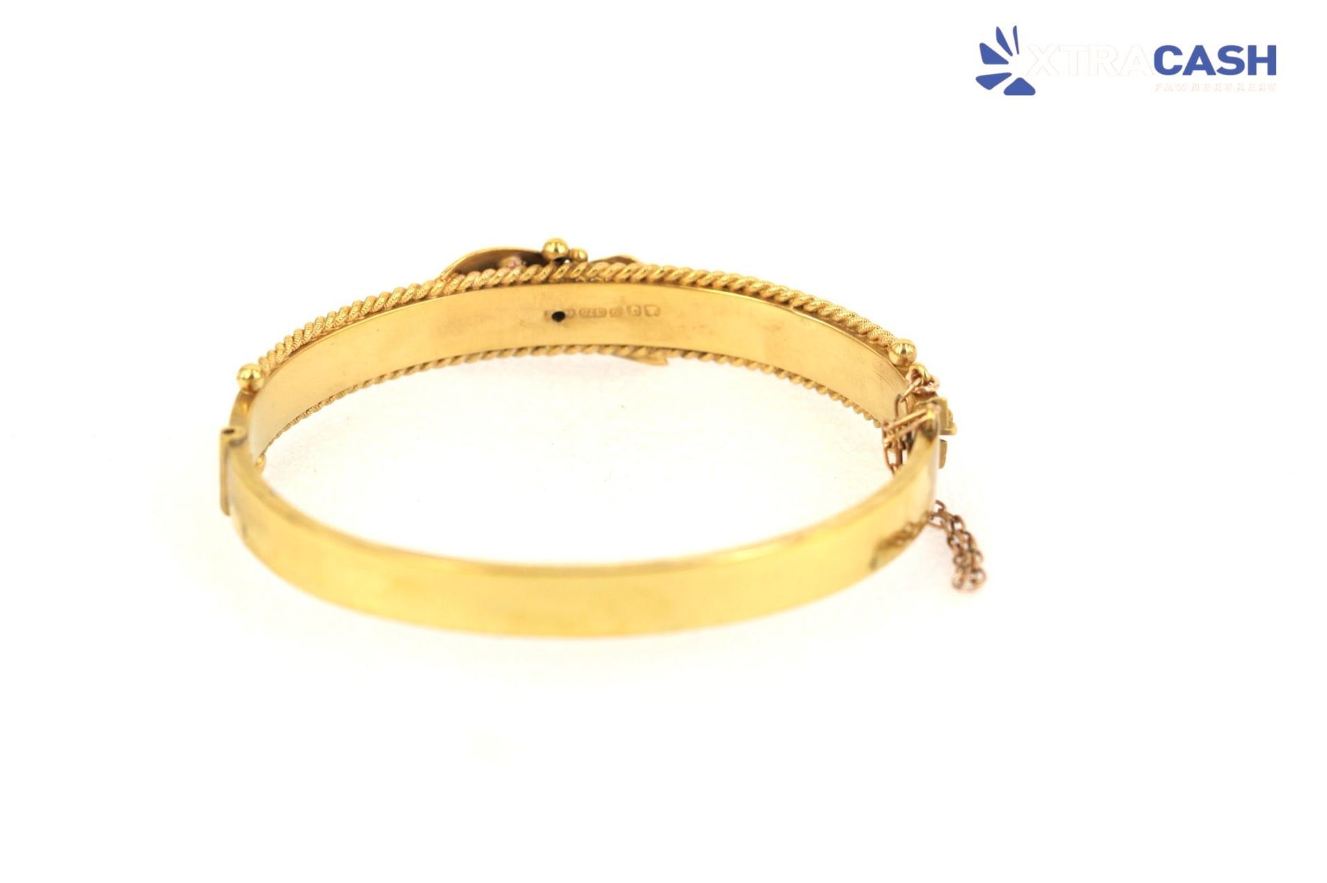 9ct Yellow Gold, Ruby and Diamond Bangle