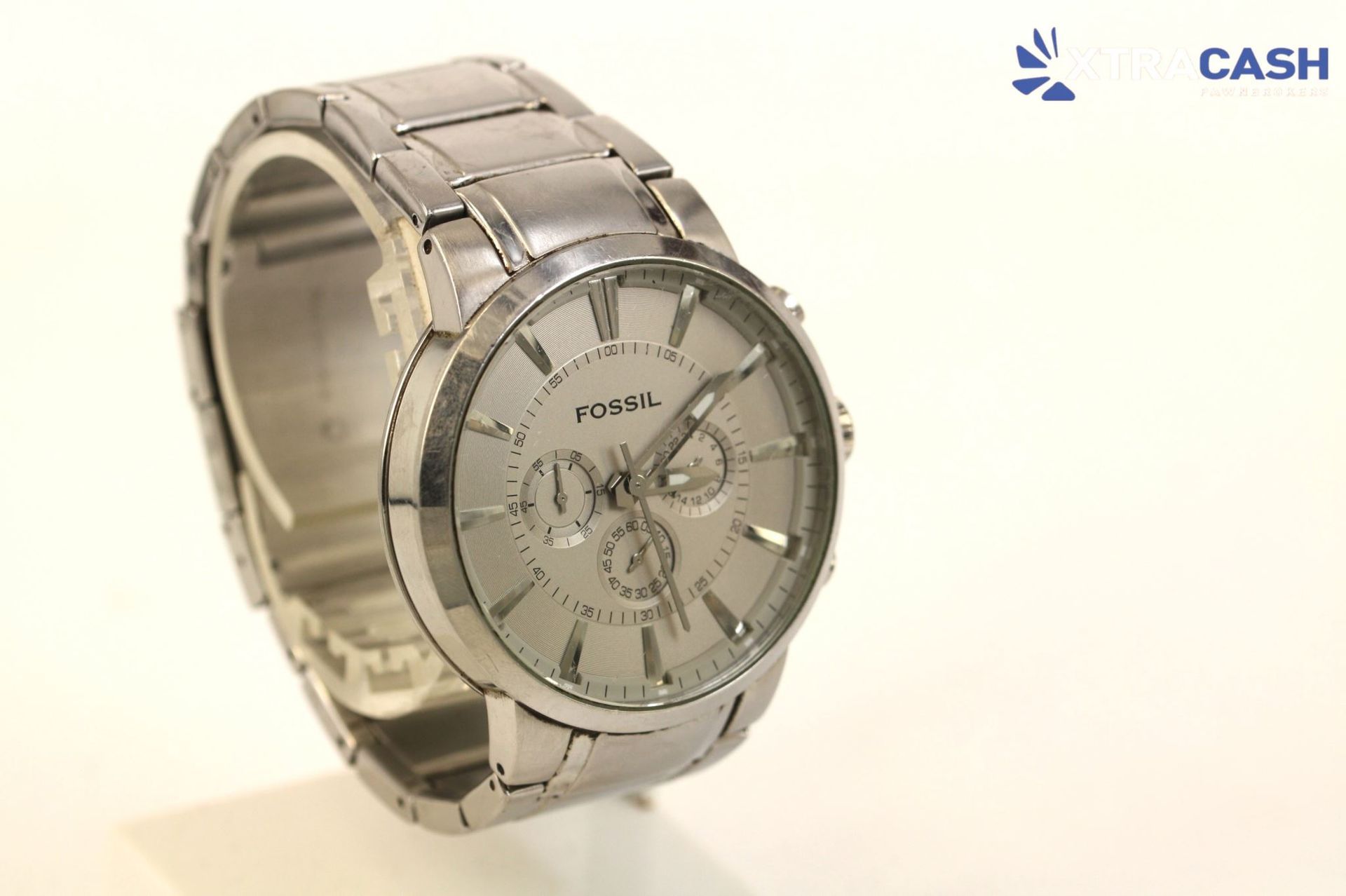 Fossil Dress Chronograph Silver Dial Men's Watch-FS4359