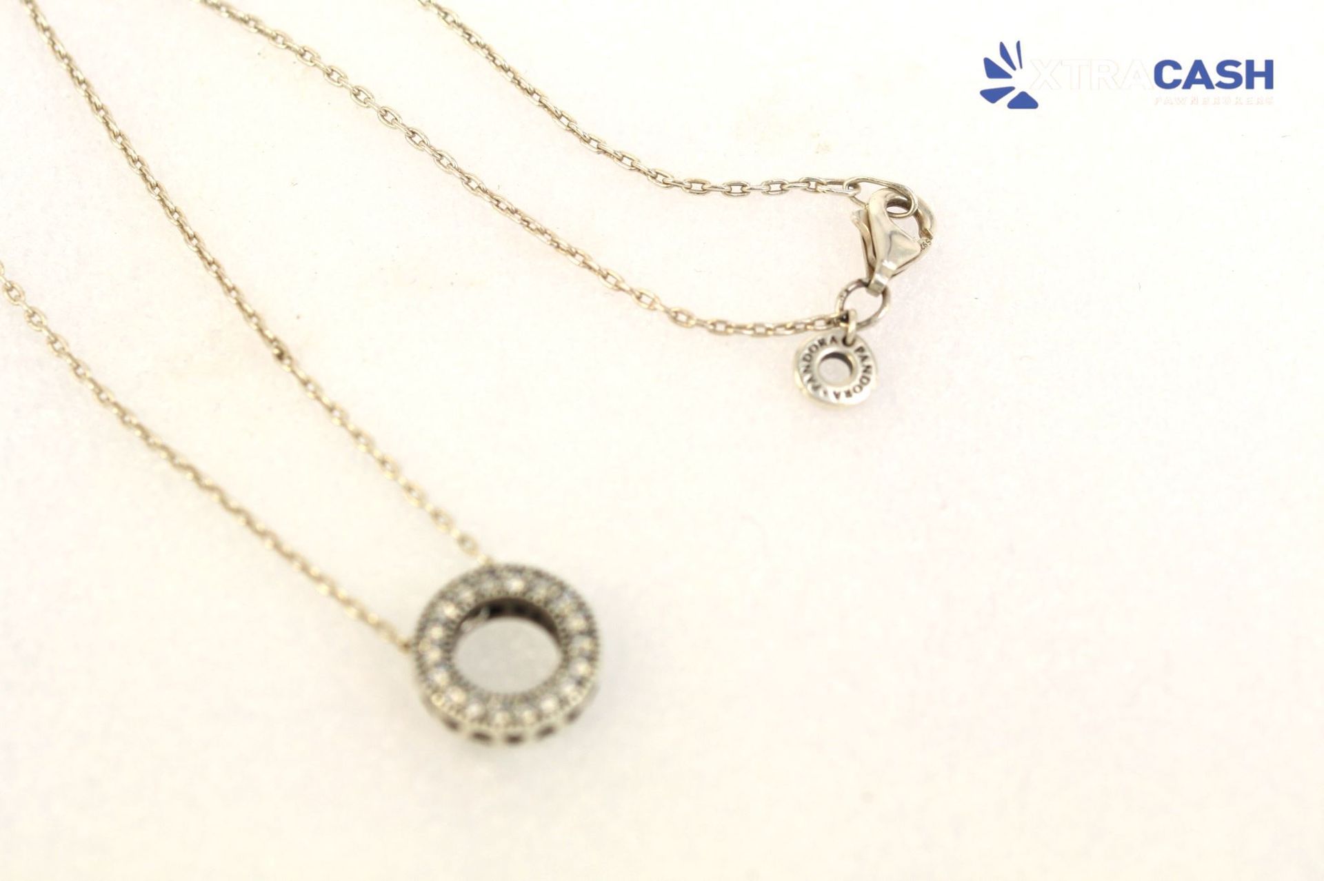 Pandora Pavé Circle Collier Necklace-Silver