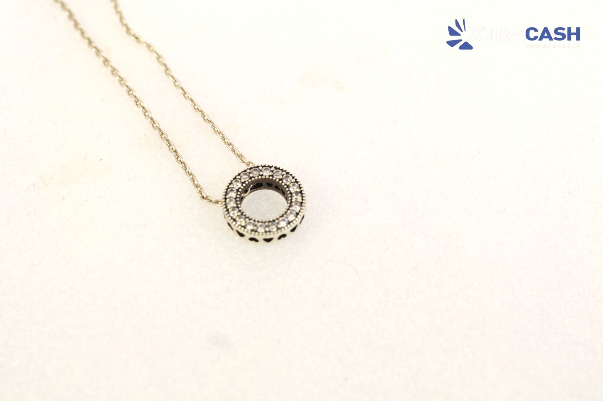 Pandora Pavé Circle Collier Necklace-Silver