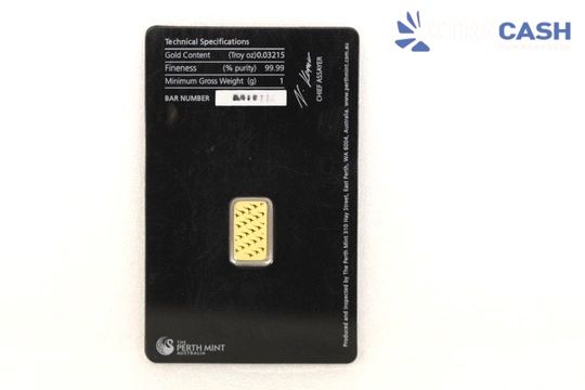 The Perth Mint Australia 999 Gold 1g Bar In Case