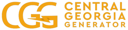 the logo for central georgia generator is orange and white