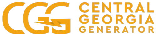 the logo for central georgia generator is orange and white