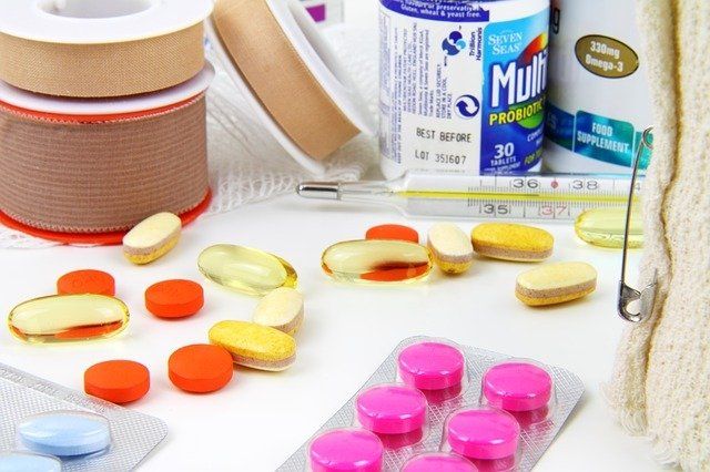 different coloured medicines