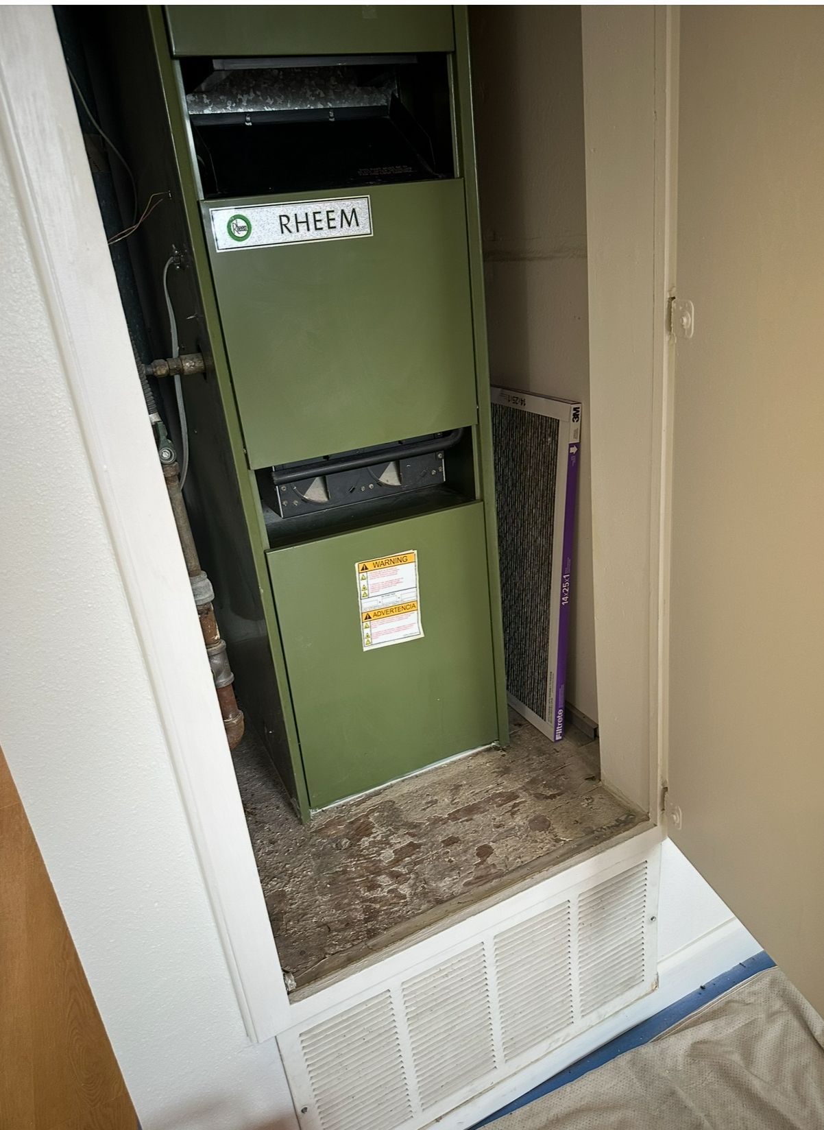 Heating System Replacement, Upflow Furnace Install, Thermostat Replacement, Return Air Enlargement