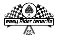 A black and white logo for easy rider tenerife