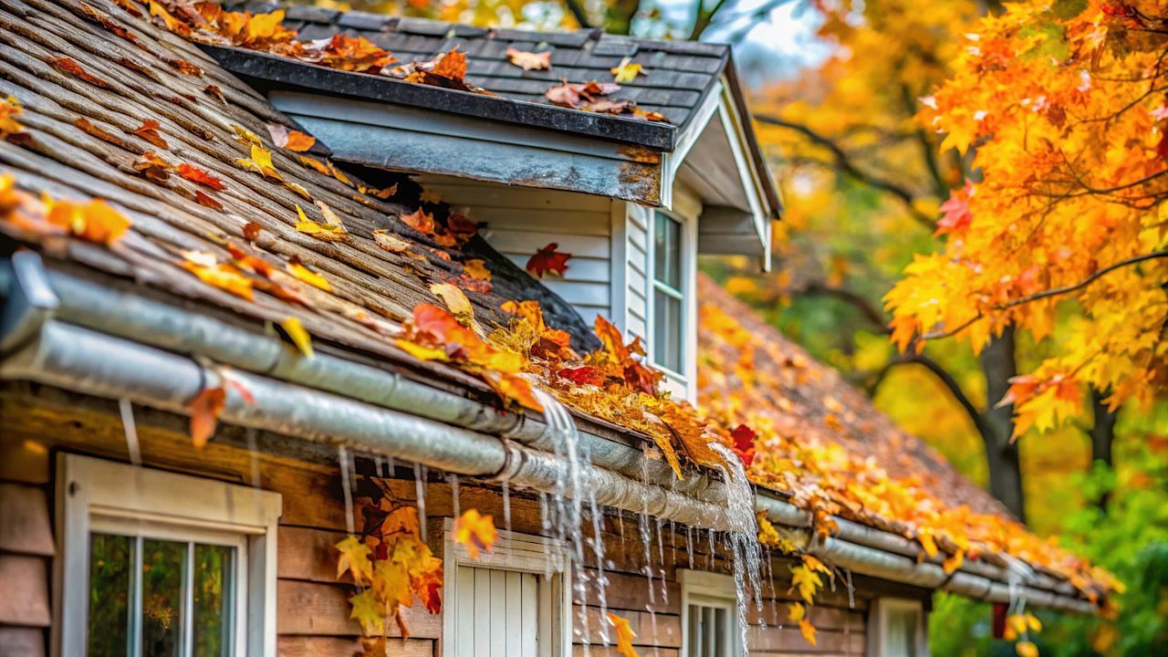Water pouring from home due to poor gutter system in Denver