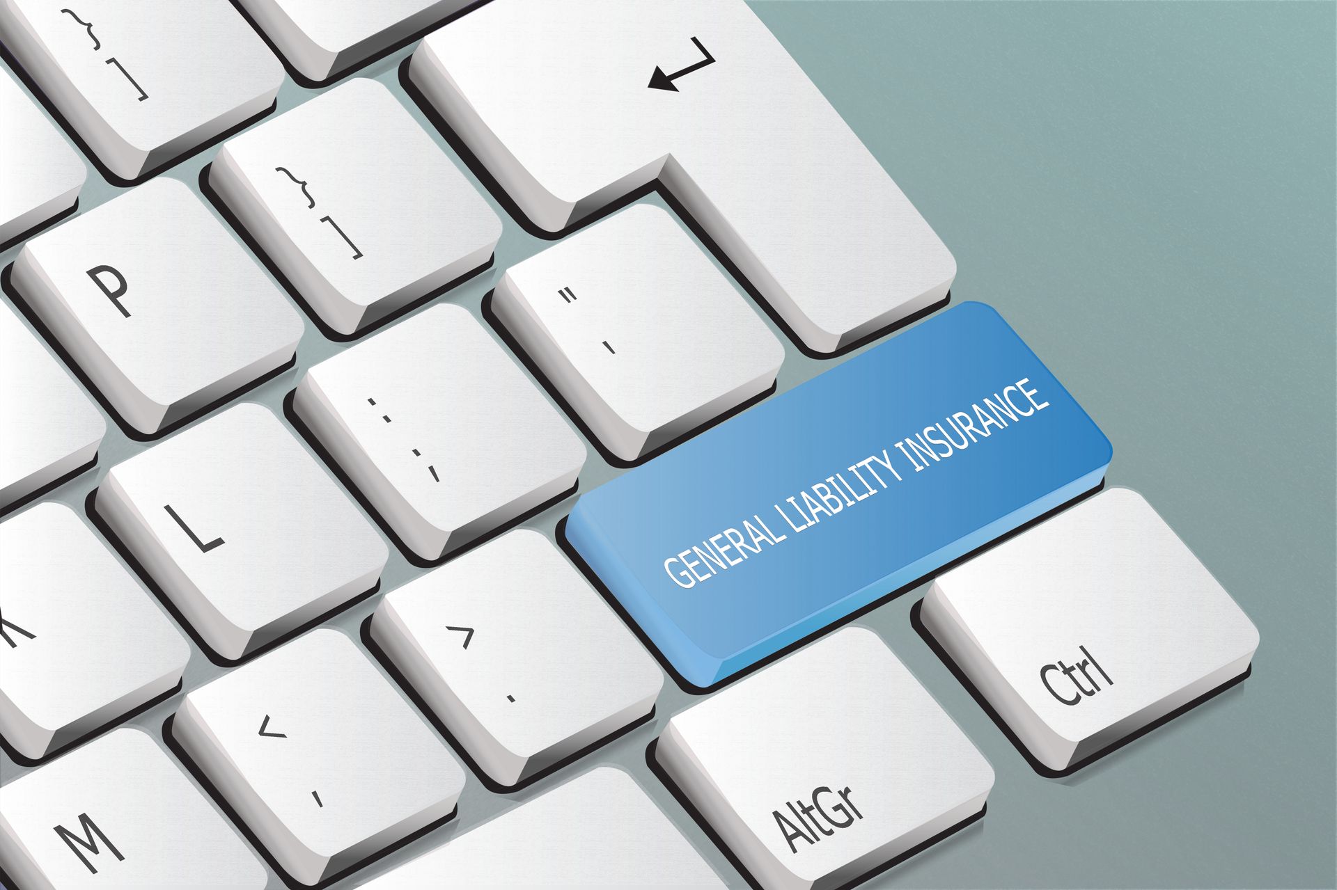 general liability insurance written on the keyboard button