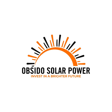 A logo for obsido solar power that says invest in a brighter future