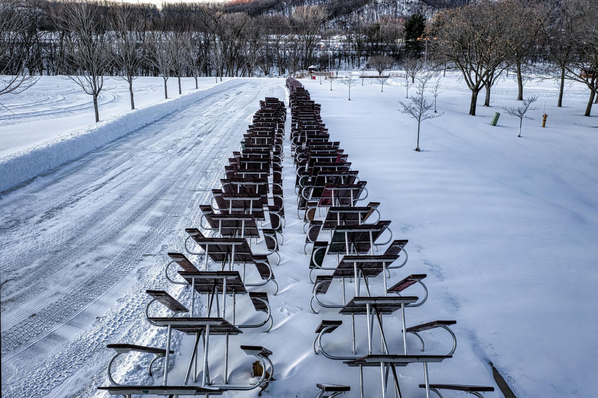 solar panels in winter