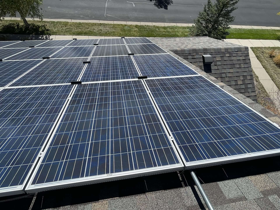 Solar panels installed on a residential rooftop.