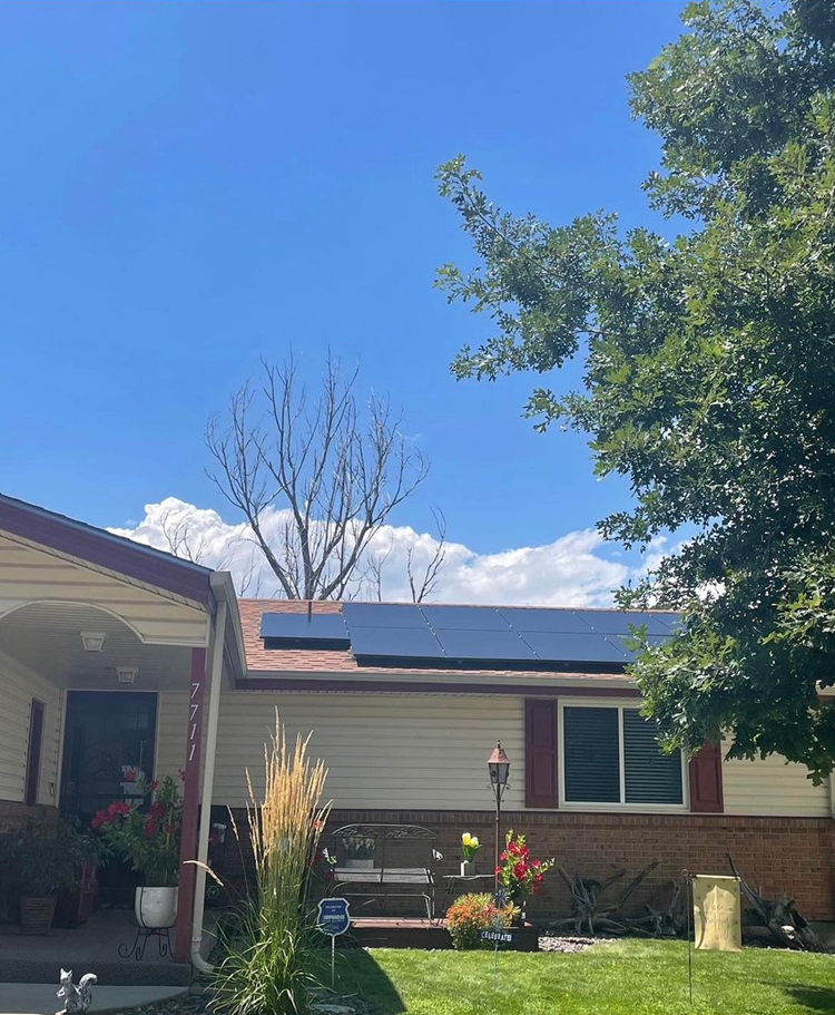 A house with solar panels on the roof