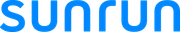 The word sunrun is written in blue on a white background.