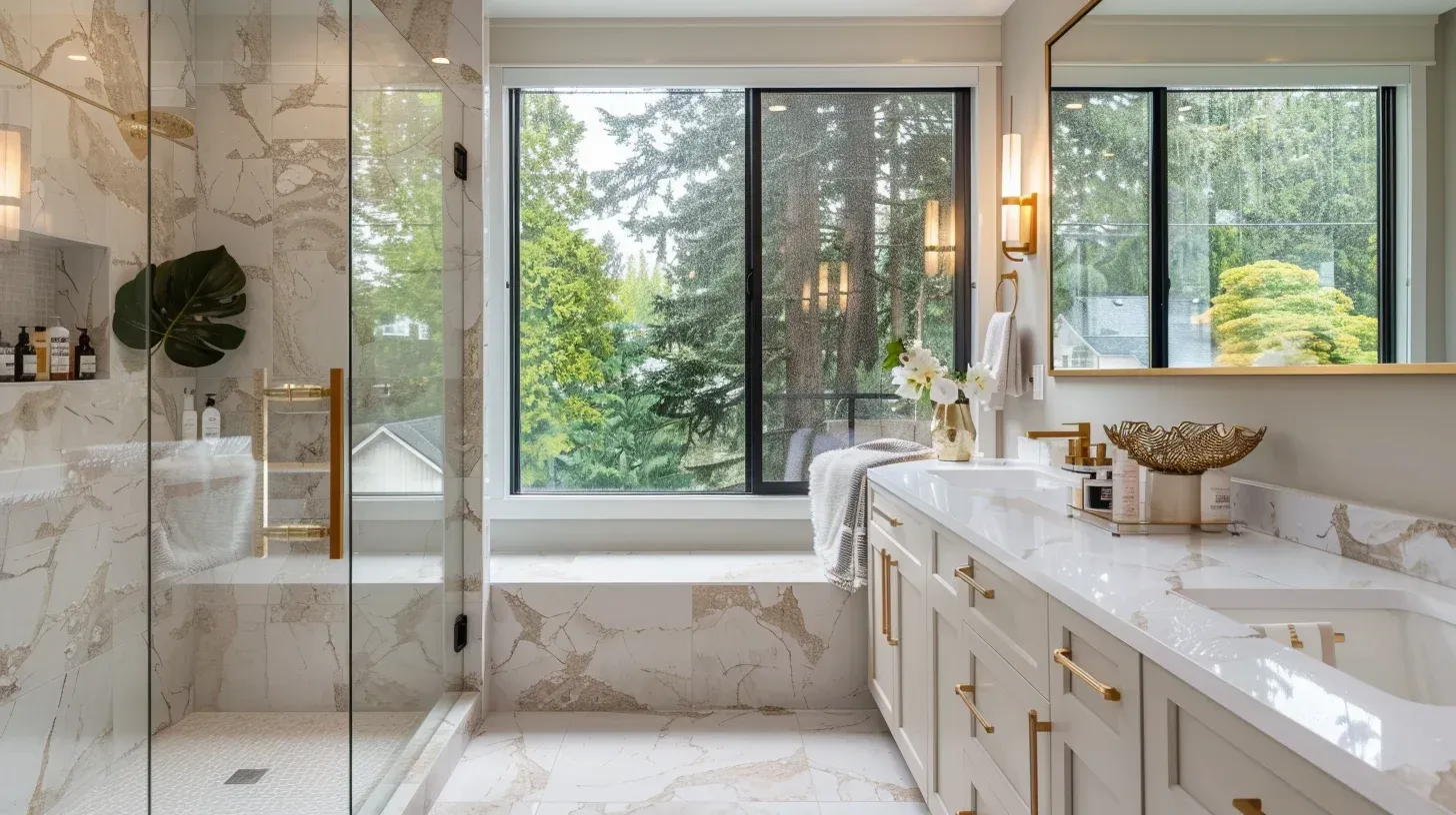 Luxury custom bathroom Vancouver featuring porcelain slab shower walls and floating vanity installation. Under-cabinet LED lighting enhances evening ambiance. Built for premium West Coast residential properties.
Bathroom renovation Vancouver Lower Mainland including cabinet refacing and sink fixture upgrade. Water-saving dual-flush toilet supports eco-friendly renovation goals. Budget-friendly remodeling solutions available.
Vancouver BC bathroom remodel near me featuring marble vanity surface and brushed nickel hardware. Slip-resistant tile flooring enhances bathroom safety. Completed under strict BC code compliance.
High-quality bathroom renovation Vancouver BC with glass mosaic backsplash and integrated storage niches. Frameless shower enclosure creates seamless finish. Installed by trusted local remodeling professionals.
Complete bathroom remodeling Vancouver including tub removal and walk-in shower replacement. Cement board and waterproof membrane applied in all wet zones. Turnkey renovation services from demolition to final inspection.