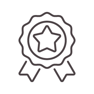 Ilustração de distintivo com estrela e fitas.