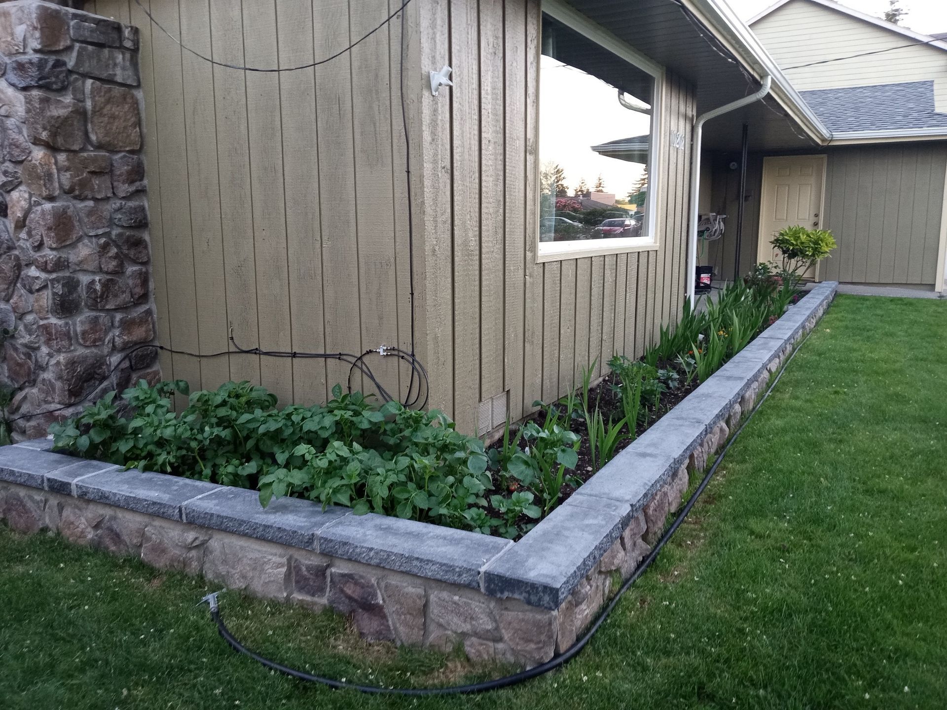 A house with a garden in front of it