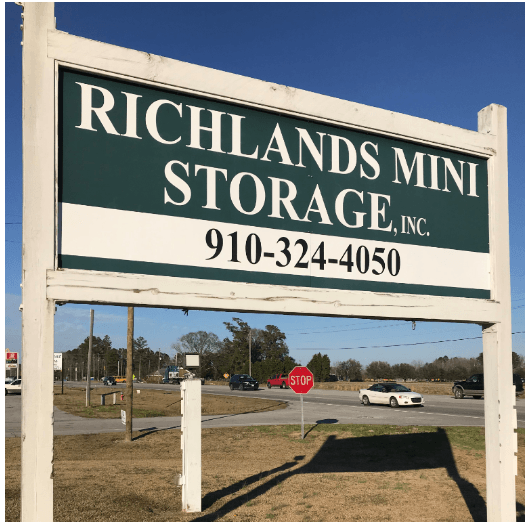 Secure Storage Units — Richland Mini Storage, Inc. Signage in Richlands, NC