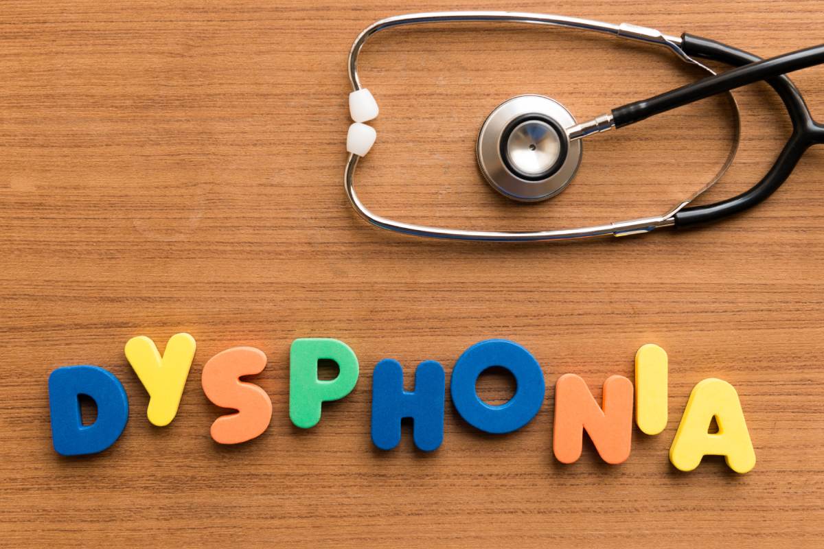 The word dysphonia spelled out next to a doctor’s stethoscope near Richmond, Kentucky (KY)