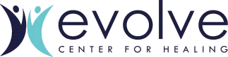 The logo for evolve center for healing is a center for healing.
