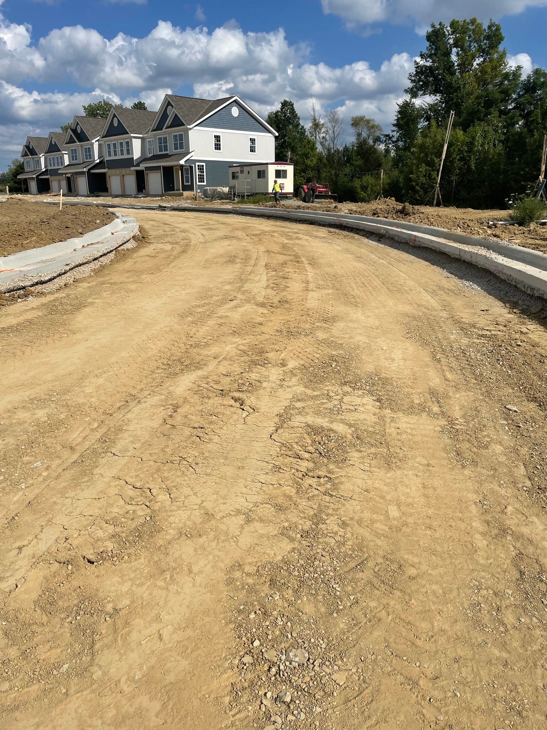 Finishing touch on a new road in a sub division