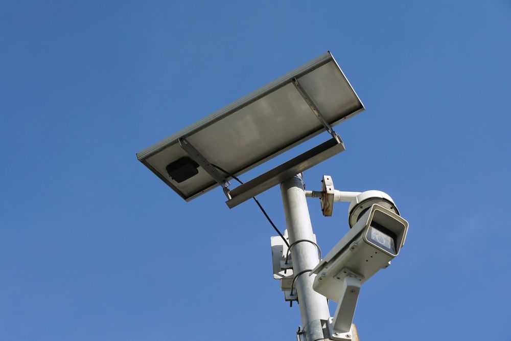 A Security Camera With A Solar Panel On Top Of It — Joytech In Ciccone, NT