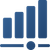 A blue icon of a graph with a circle in the middle.