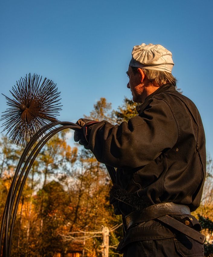 Man With Cleaning Brush