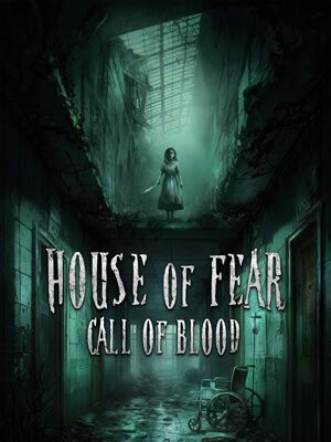 Djevojčica u bijeloj haljini i nožem u ruci koja stoji ispred provalije i naptisa House of Fear Call of blood