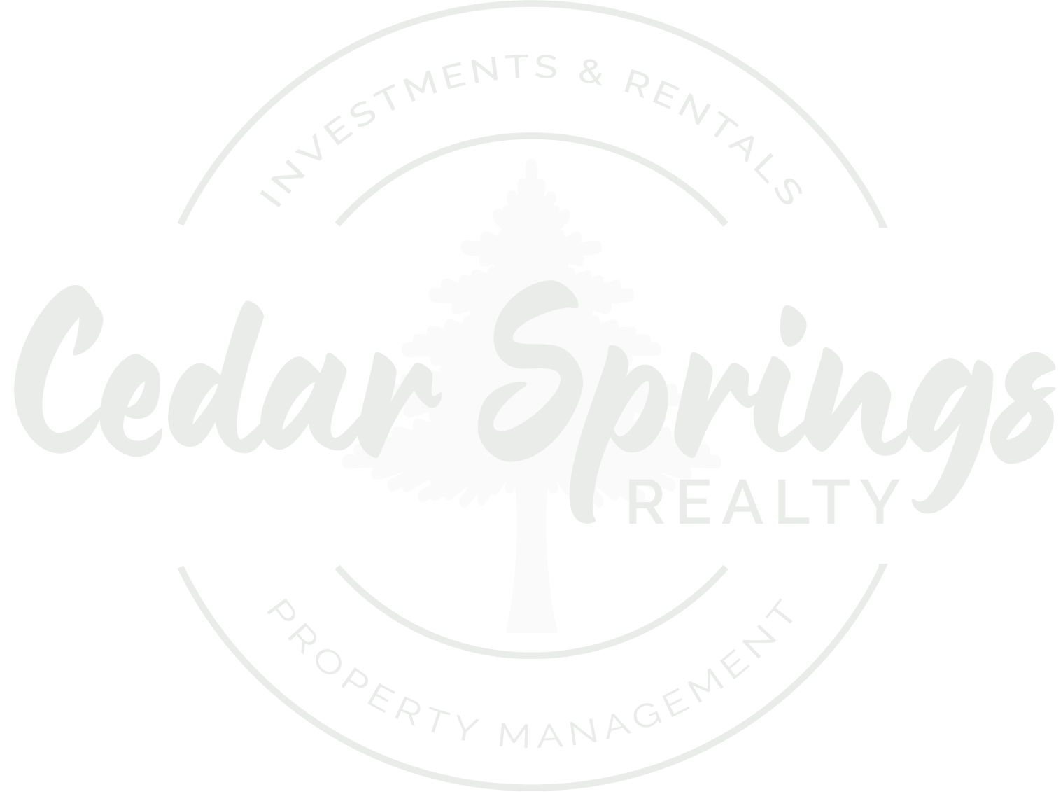 Cedar Springs Realty logo with text overlay, 