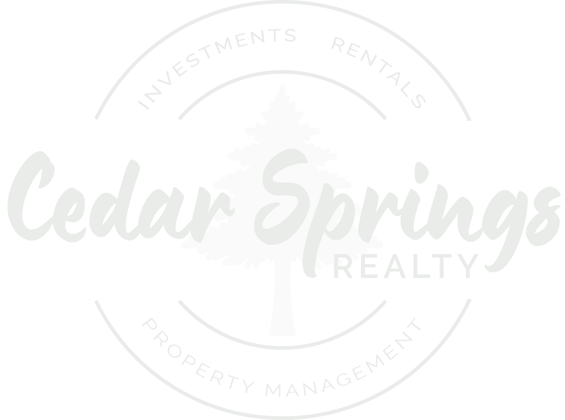 Cedar Springs Realty logo with text and a pine tree icon.