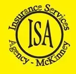 The logo for isa insurance services agency - mckinney is yellow and black.