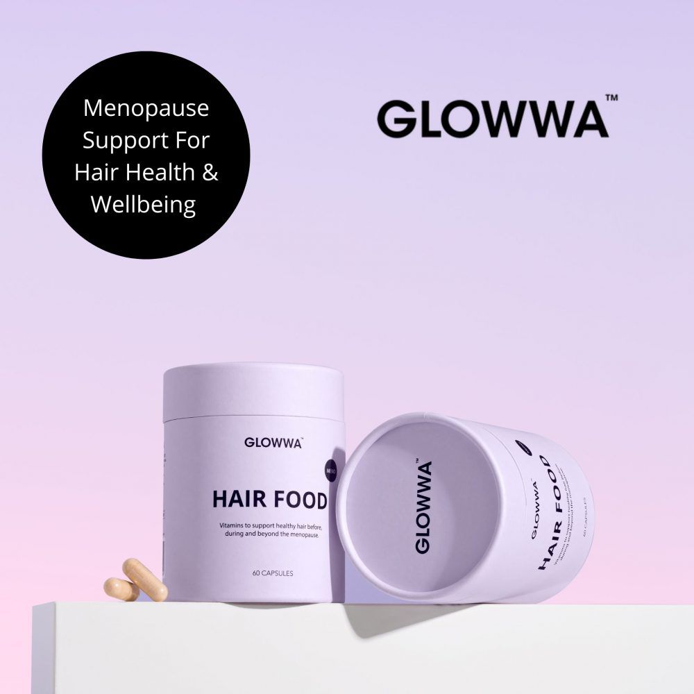GLOWWA MENO supplement for menopausal hair support at Salon Cabelo