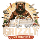 A Grizzly Junk Disposal logo with a bear