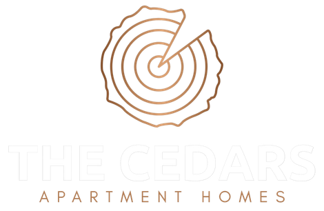 The Cedars apartment homes Logo footer: click to go to homepage