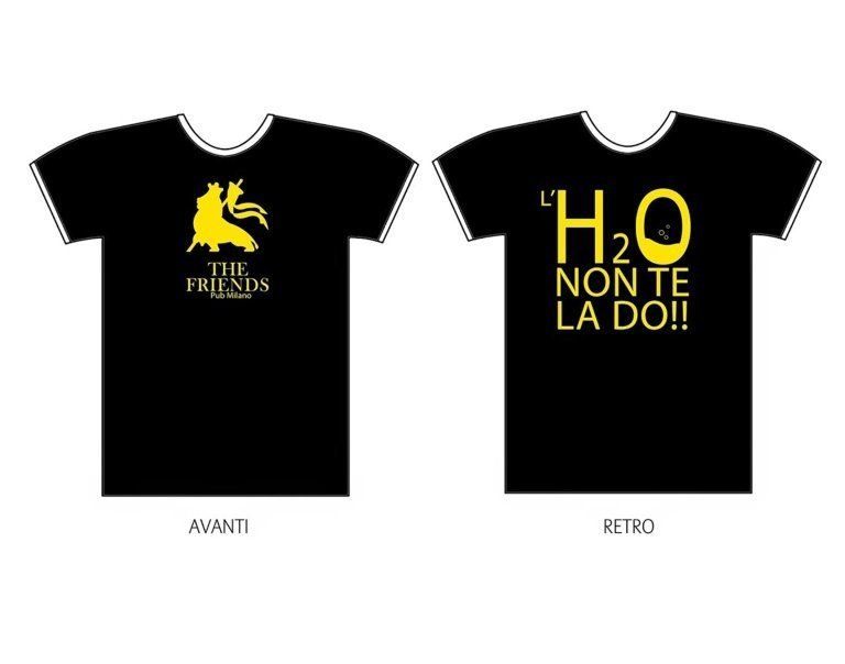 t-shirt nera con stampa personalizzata fronte retro