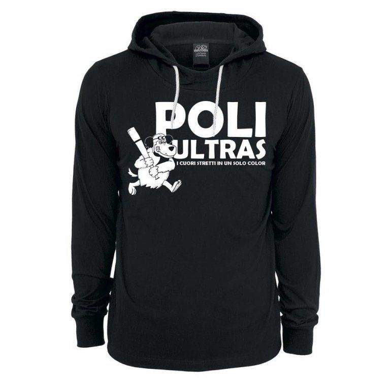 felpa nera serigrafata