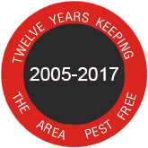 12 years keeping the area pest free badge