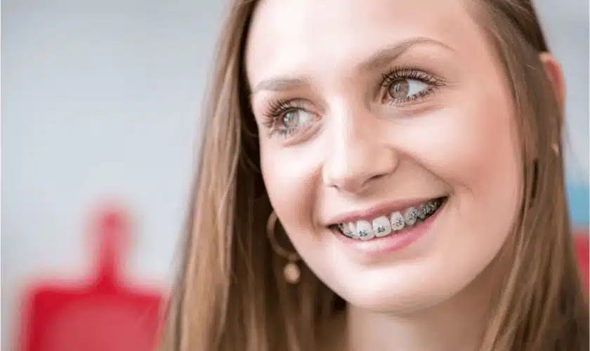 Young woman with braces in Mayfield Ohio
