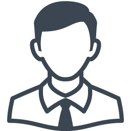Silhouette einer Person mit Krawatte und Hemd mit Kragen, wahrscheinlich ein Berufstätiger.