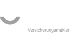 Logo mit grauem Halbkreis und dem Text „Versicherungsmakler“ in Grau.