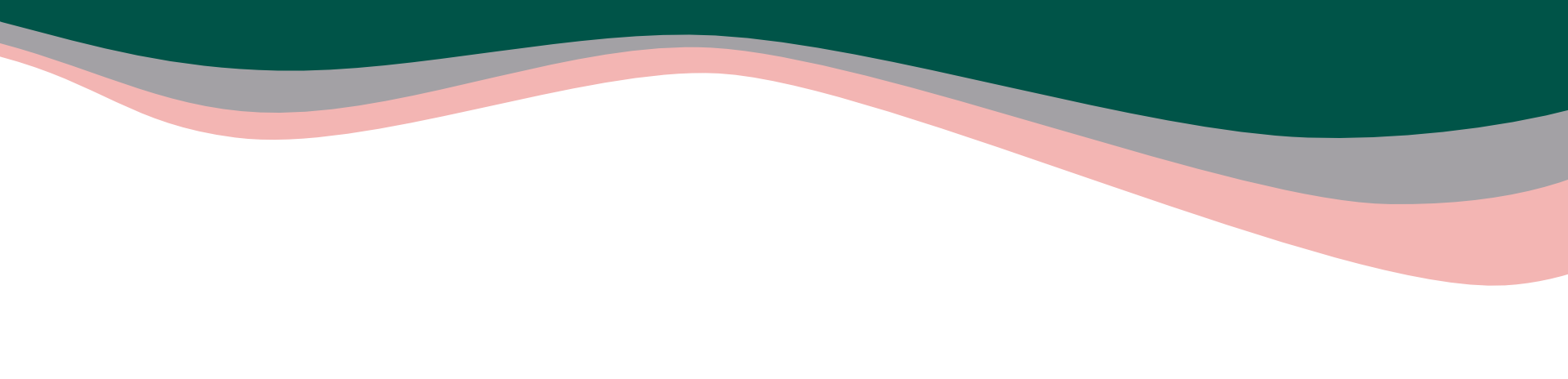 Abstraktes Design mit blaugrünen, grauen und rosa Wellenlinien auf weißem Hintergrund.