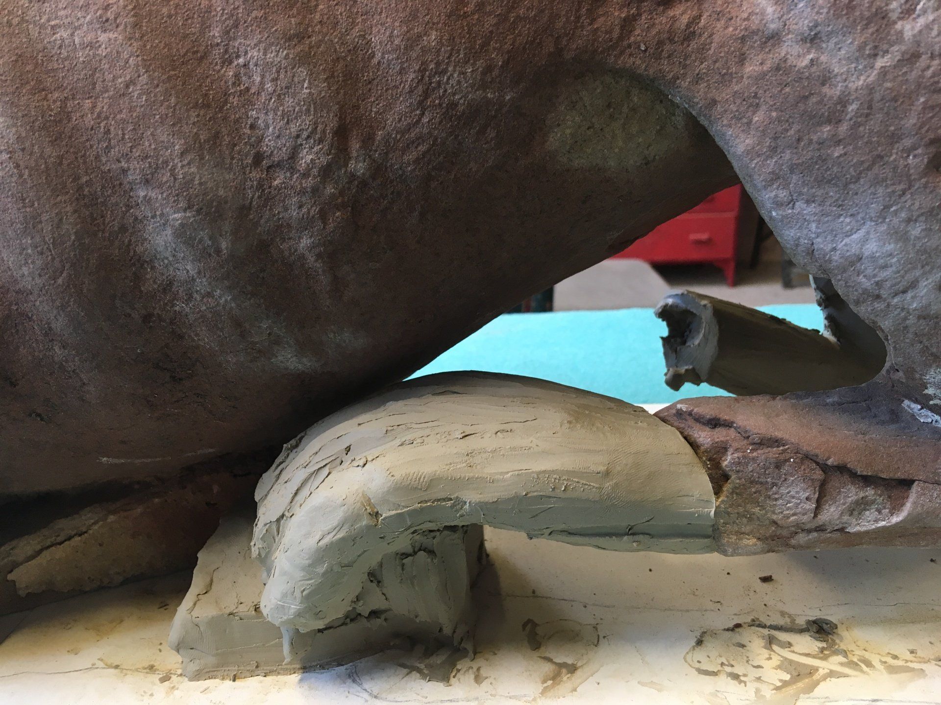 Clay model for restoration carving in place